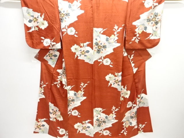 JAPANESE KIMONO / ANTIQUE KIMONO / SILK / FLOWER
